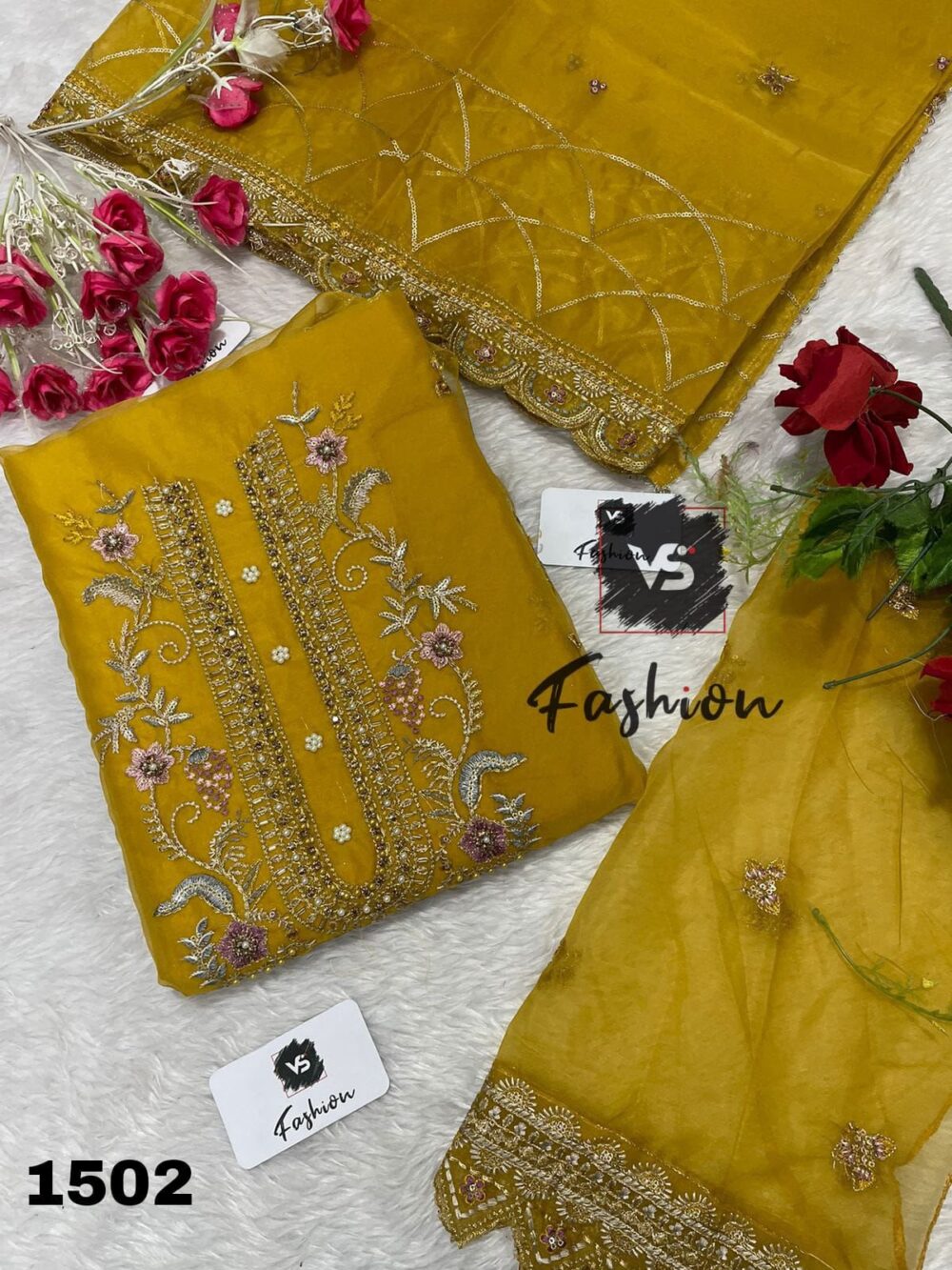 VS FASHION VS-1502 ORGANZA EMBROIDERED PAKISTANI SUITS ONLINE - Image 17