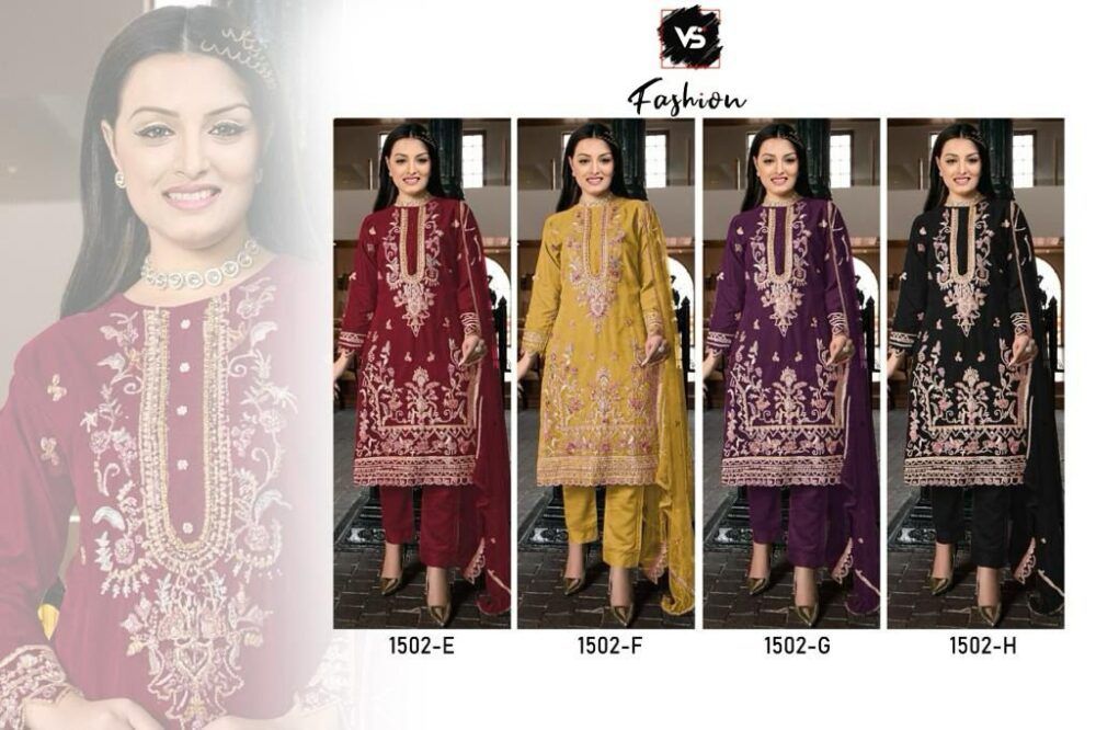 VS FASHION VS-1502 ORGANZA EMBROIDERED PAKISTANI SUITS ONLINE - Image 9
