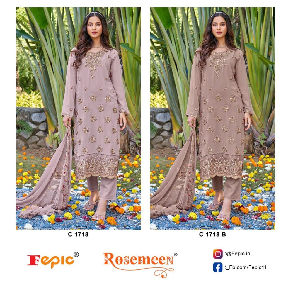 FEPIC ROSEMEEN C-1718 GEORGETTE EMBROIDERED PAKISTANI SUITS ONLINE
