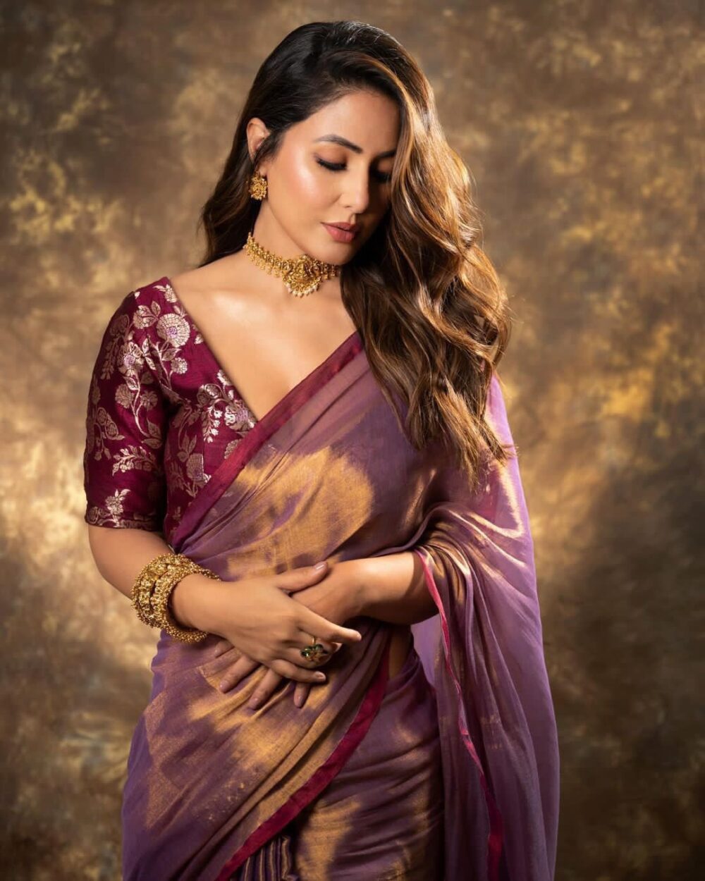 KD 439 JIMMY CHU SILK WITH BANARASI BLOUSE DESIGNER PARTY WEAR LOOK SAREES ONLINE