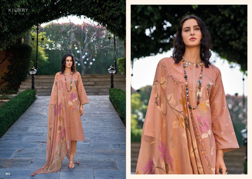 KILORY TRENDZ ZARINA PURE LAWN COTTON EMBROIDERED WORK DESIGNER BRANDED SALWAR KAMEEZ ONLINE - Image 9