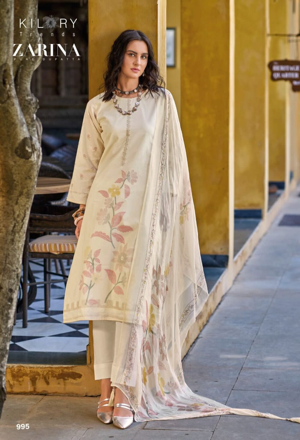 KILORY TRENDZ ZARINA PURE LAWN COTTON EMBROIDERED WORK DESIGNER BRANDED SALWAR KAMEEZ ONLINE - Image 5