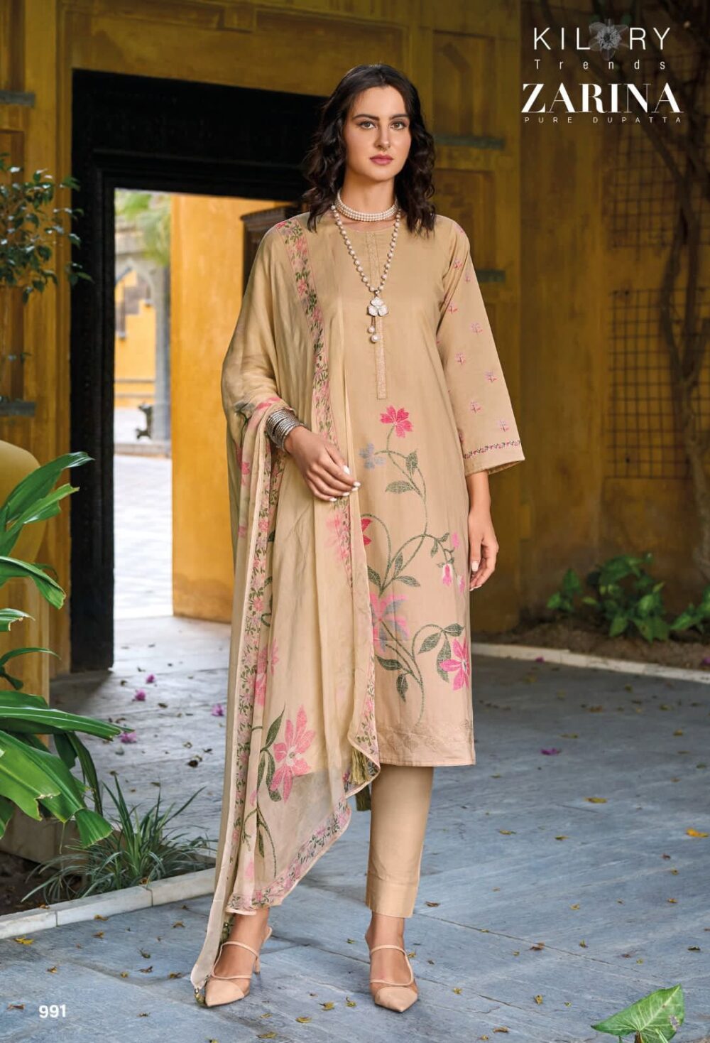 KILORY TRENDZ ZARINA PURE LAWN COTTON EMBROIDERED WORK DESIGNER BRANDED SALWAR KAMEEZ ONLINE - Image 13