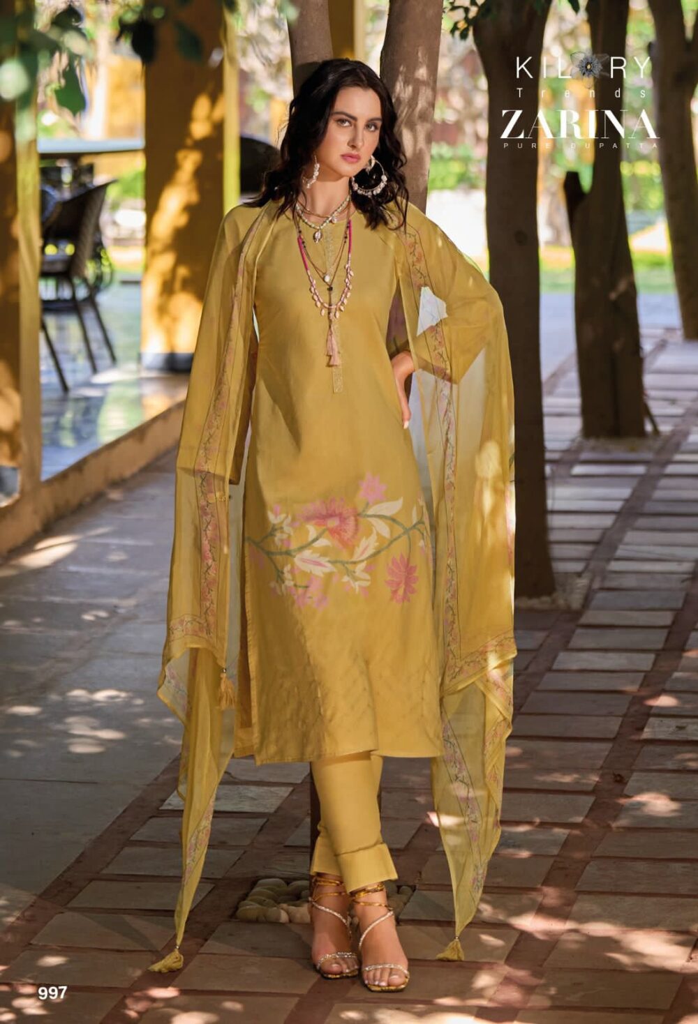 KILORY TRENDZ ZARINA PURE LAWN COTTON EMBROIDERED WORK DESIGNER BRANDED SALWAR KAMEEZ ONLINE - Image 12