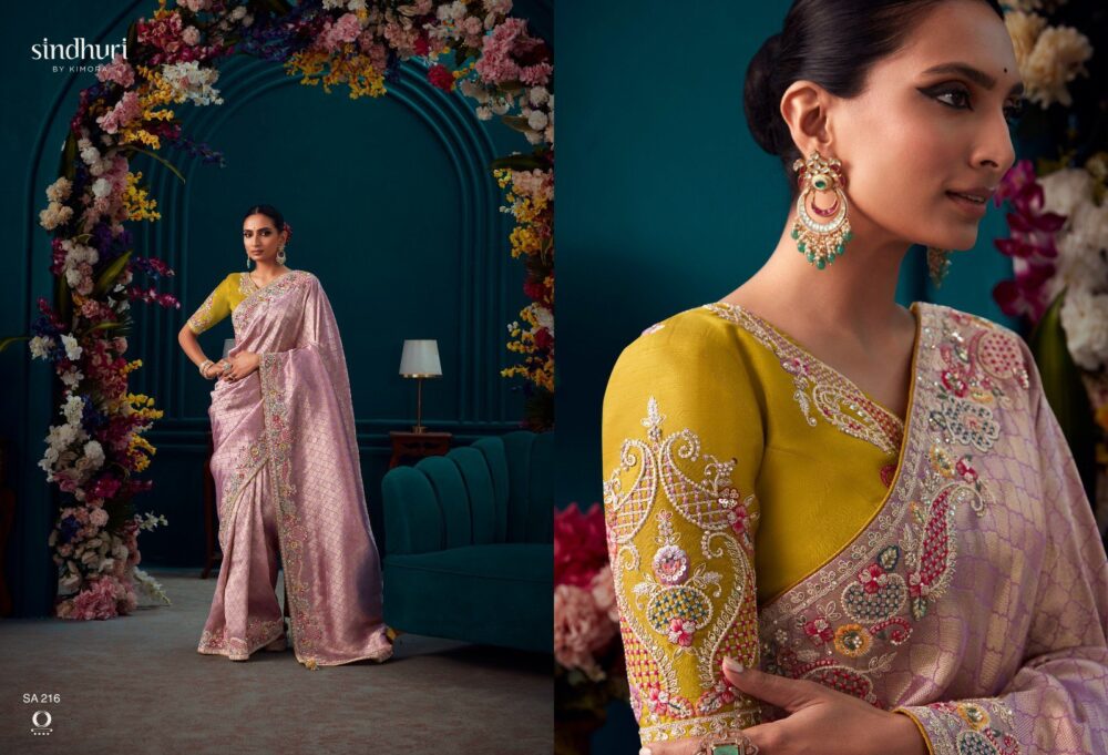 KIMORA TYOHAR SA-215 TO SA-225 SERIES PURE BANARASI KANJIVARAM WEDDING AND PARTY WEAR DESIGNER SAREES ONLINE - Image 18