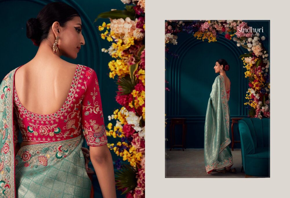 KIMORA TYOHAR SA-215 TO SA-225 SERIES PURE BANARASI KANJIVARAM WEDDING AND PARTY WEAR DESIGNER SAREES ONLINE - Image 15