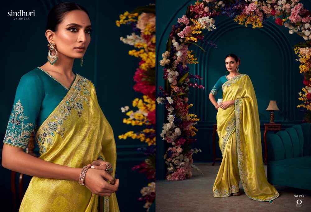 KIMORA TYOHAR SA-215 TO SA-225 SERIES PURE BANARASI KANJIVARAM WEDDING AND PARTY WEAR DESIGNER SAREES ONLINE - Image 11