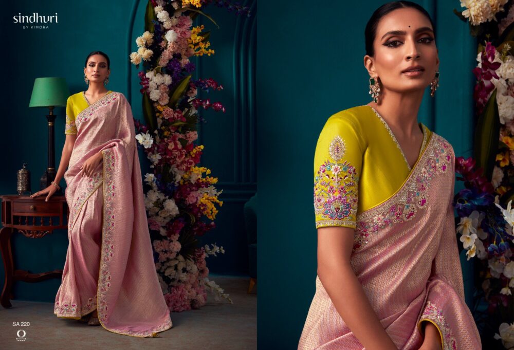KIMORA TYOHAR SA-215 TO SA-225 SERIES PURE BANARASI KANJIVARAM WEDDING AND PARTY WEAR DESIGNER SAREES ONLINE - Image 9