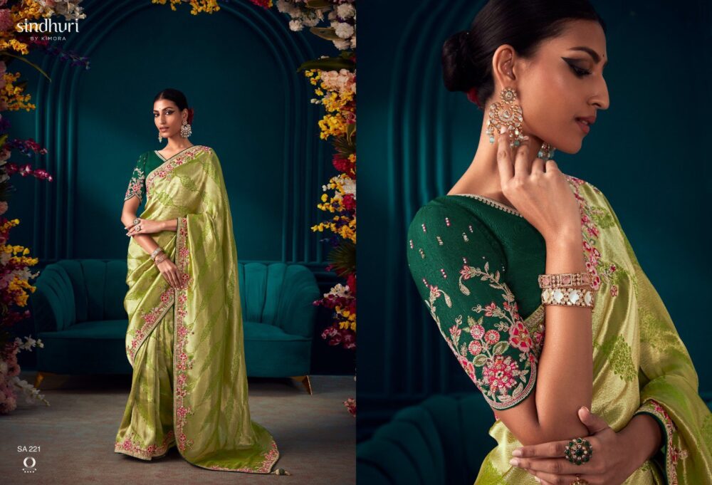 KIMORA TYOHAR SA-215 TO SA-225 SERIES PURE BANARASI KANJIVARAM WEDDING AND PARTY WEAR DESIGNER SAREES ONLINE - Image 3