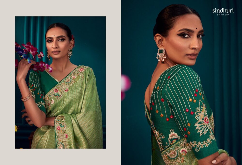 KIMORA TYOHAR SA-215 TO SA-225 SERIES PURE BANARASI KANJIVARAM WEDDING AND PARTY WEAR DESIGNER SAREES ONLINE - Image 6
