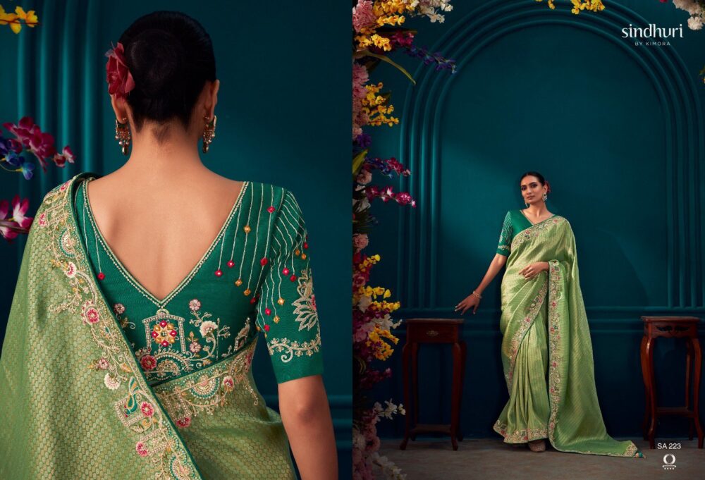 KIMORA TYOHAR SA-215 TO SA-225 SERIES PURE BANARASI KANJIVARAM WEDDING AND PARTY WEAR DESIGNER SAREES ONLINE - Image 5