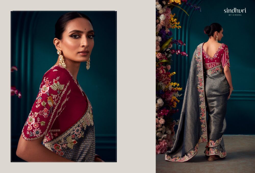 KIMORA TYOHAR SA-215 TO SA-225 SERIES PURE BANARASI KANJIVARAM WEDDING AND PARTY WEAR DESIGNER SAREES ONLINE - Image 19