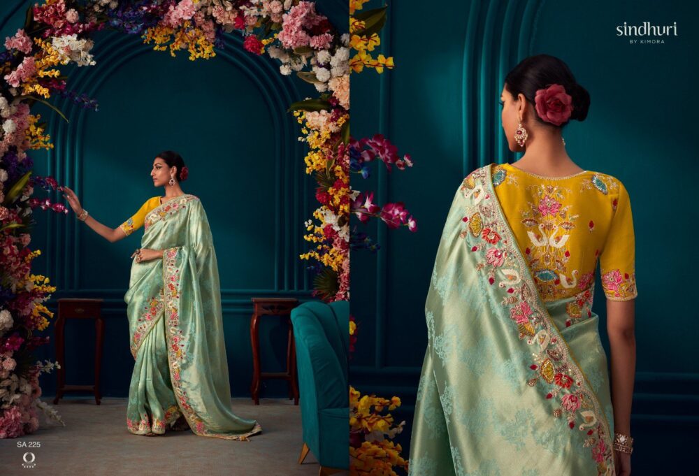 KIMORA TYOHAR SA-215 TO SA-225 SERIES PURE BANARASI KANJIVARAM WEDDING AND PARTY WEAR DESIGNER SAREES ONLINE - Image 4