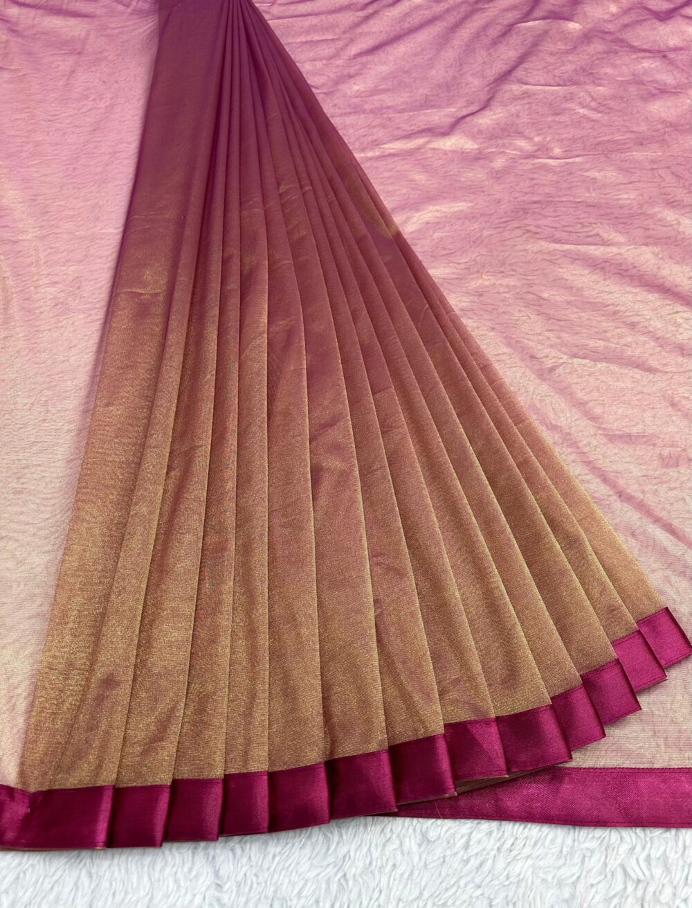 KD 439 JIMMY CHU SILK WITH BANARASI BLOUSE DESIGNER PARTY WEAR LOOK SAREES ONLINE - Image 8