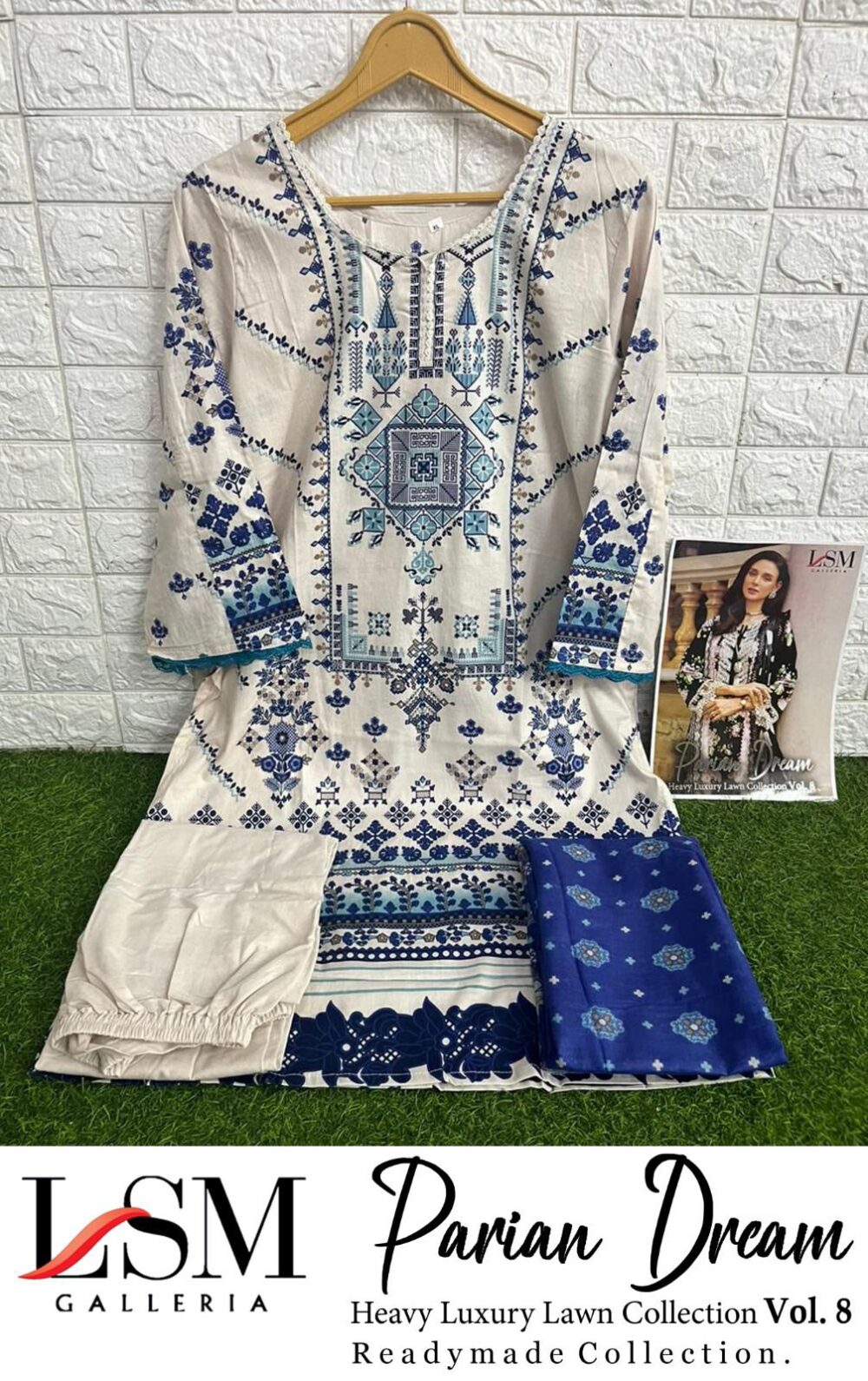 LSM PARIAN DREAM READYMADE PAKISTANI EXCLUSIVE HEAVY LAWN COLLECTION - Image 2