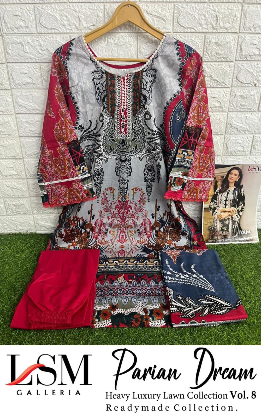 LSM PARIAN DREAM READYMADE PAKISTANI EXCLUSIVE HEAVY LAWN COLLECTION - Image 7
