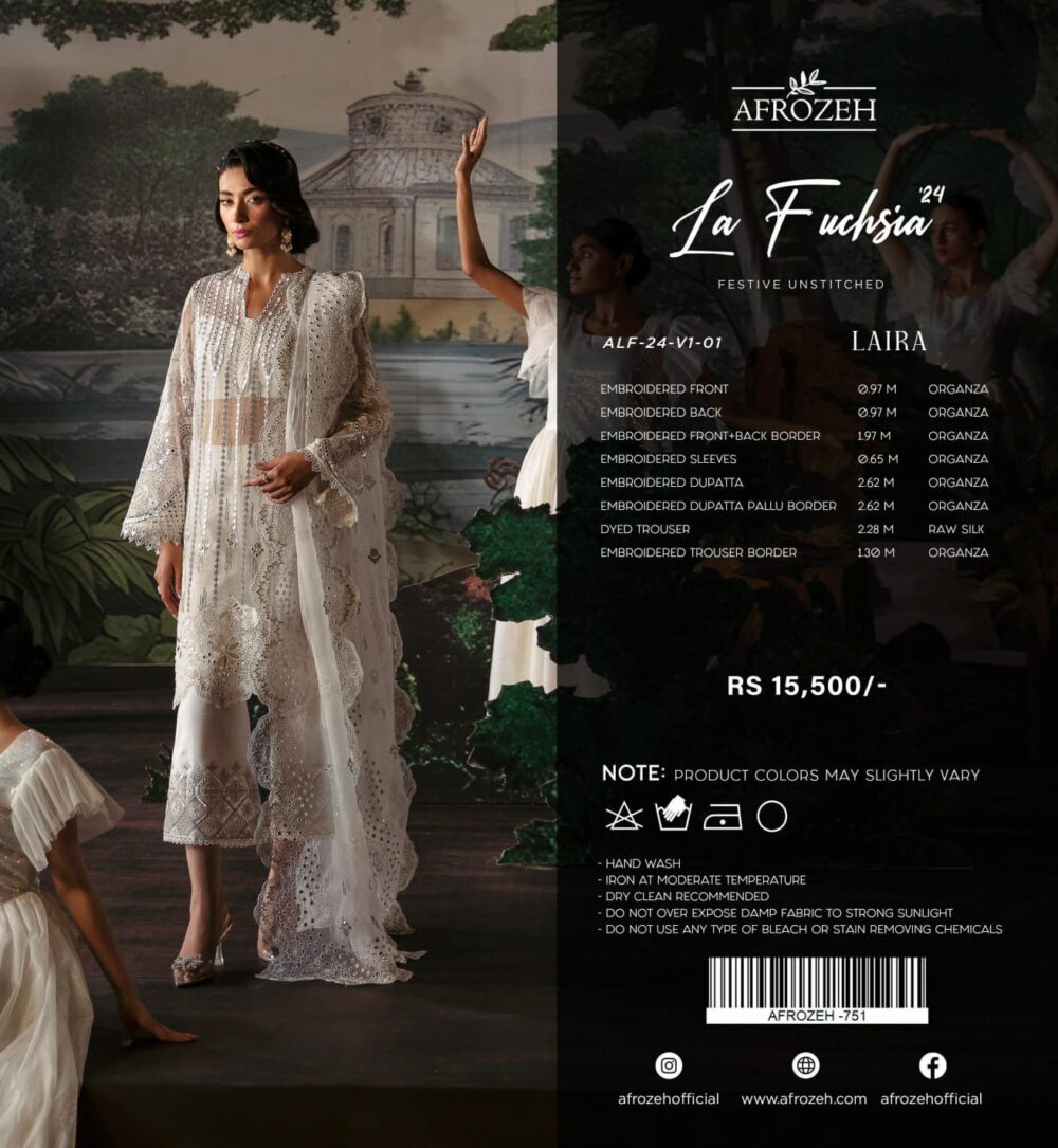 AFROZEH LAFUCHSIA 2024 FESTIVE EMBROIDERED PAKISTANI ORIGINAL COLLECTIONS - Image 2