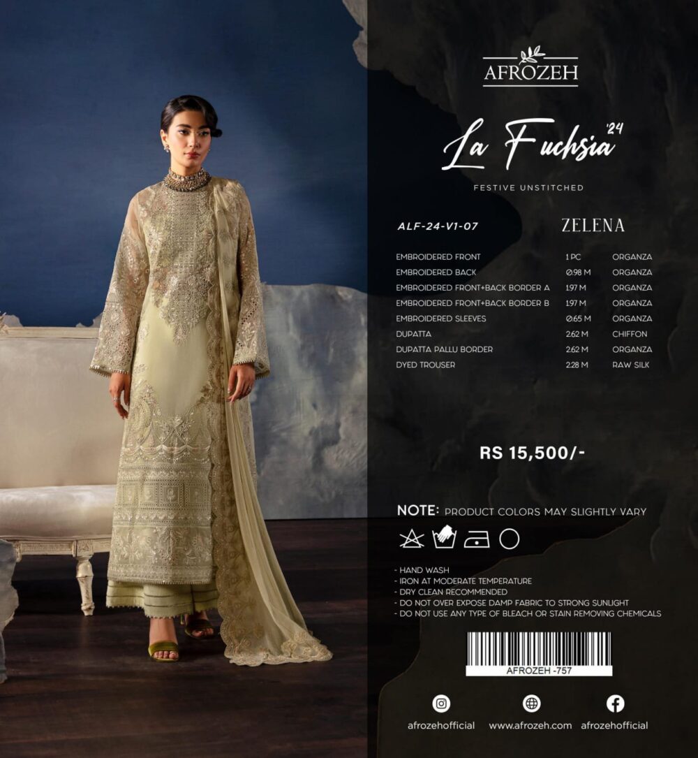 AFROZEH LAFUCHSIA 2024 FESTIVE EMBROIDERED PAKISTANI ORIGINAL COLLECTIONS - Image 8