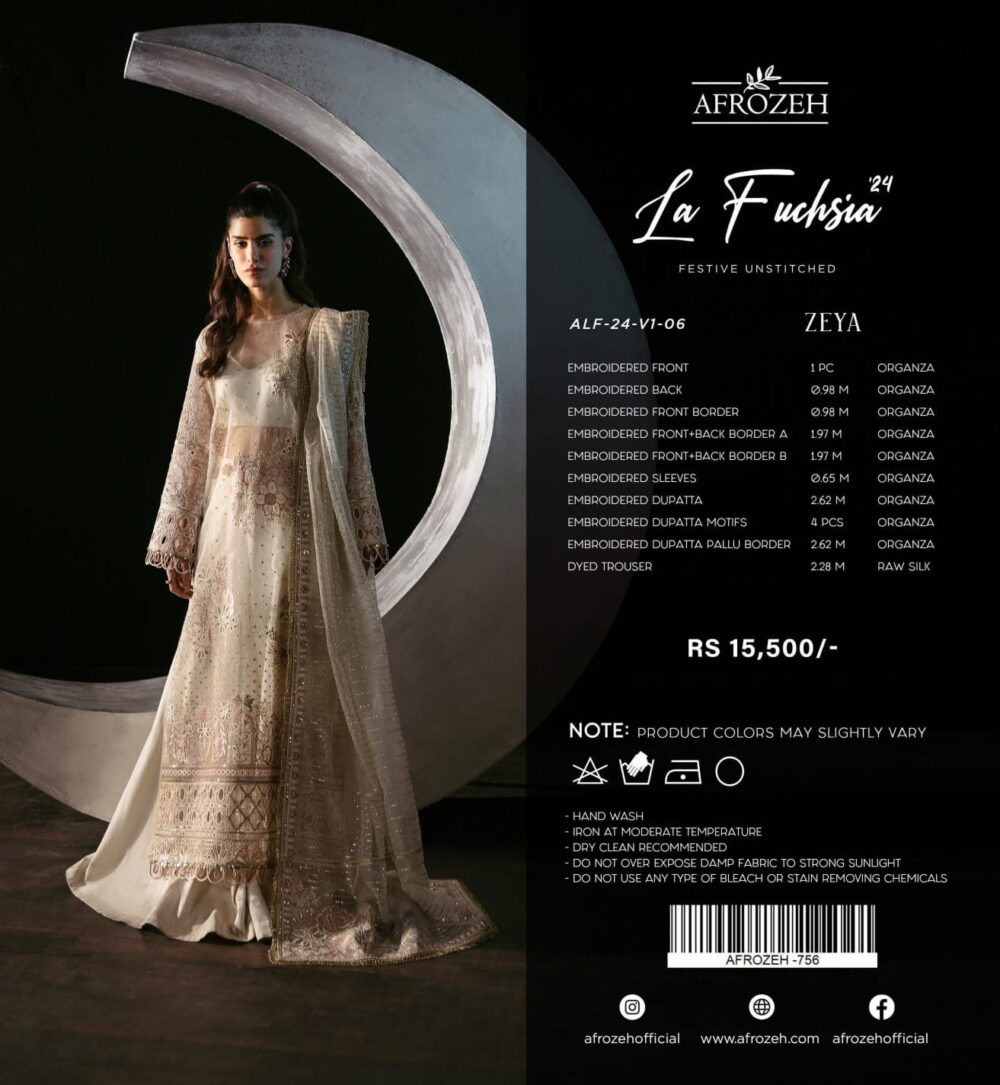 AFROZEH LAFUCHSIA 2024 FESTIVE EMBROIDERED PAKISTANI ORIGINAL COLLECTIONS - Image 7