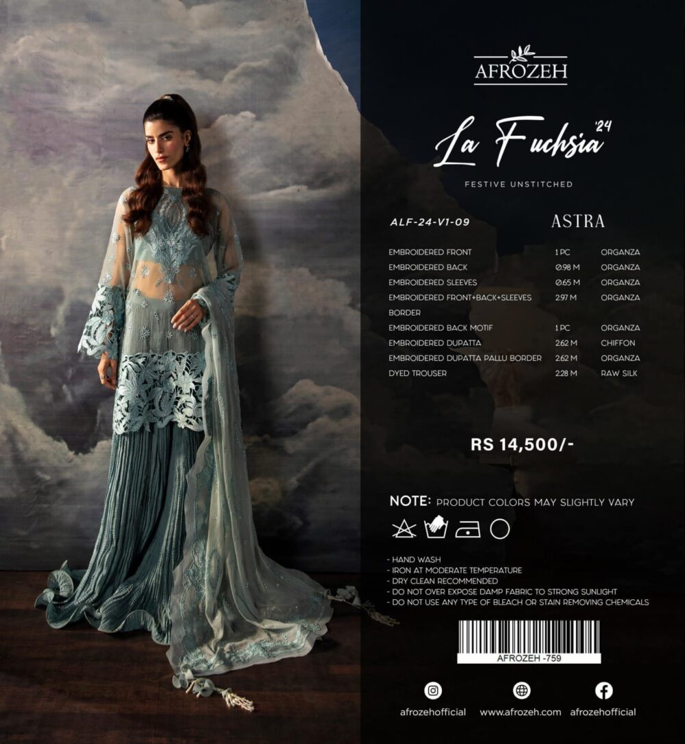 AFROZEH LAFUCHSIA 2024 FESTIVE EMBROIDERED PAKISTANI ORIGINAL COLLECTIONS - Image 5